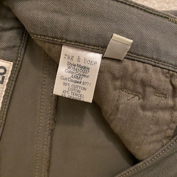 Rag & Bone jodhpurs jeans in olive green, size 28 - Picture 6 of 7